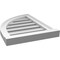 Ekena Millwork Quarter Round Top Left Surface Mount PVC Gable Vent w/ 2"W x 2"P Brickmould Sill Frame, 16"W x 22"H GVPQL16X2203SF - alternate 3